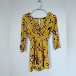 Yellow flower romper